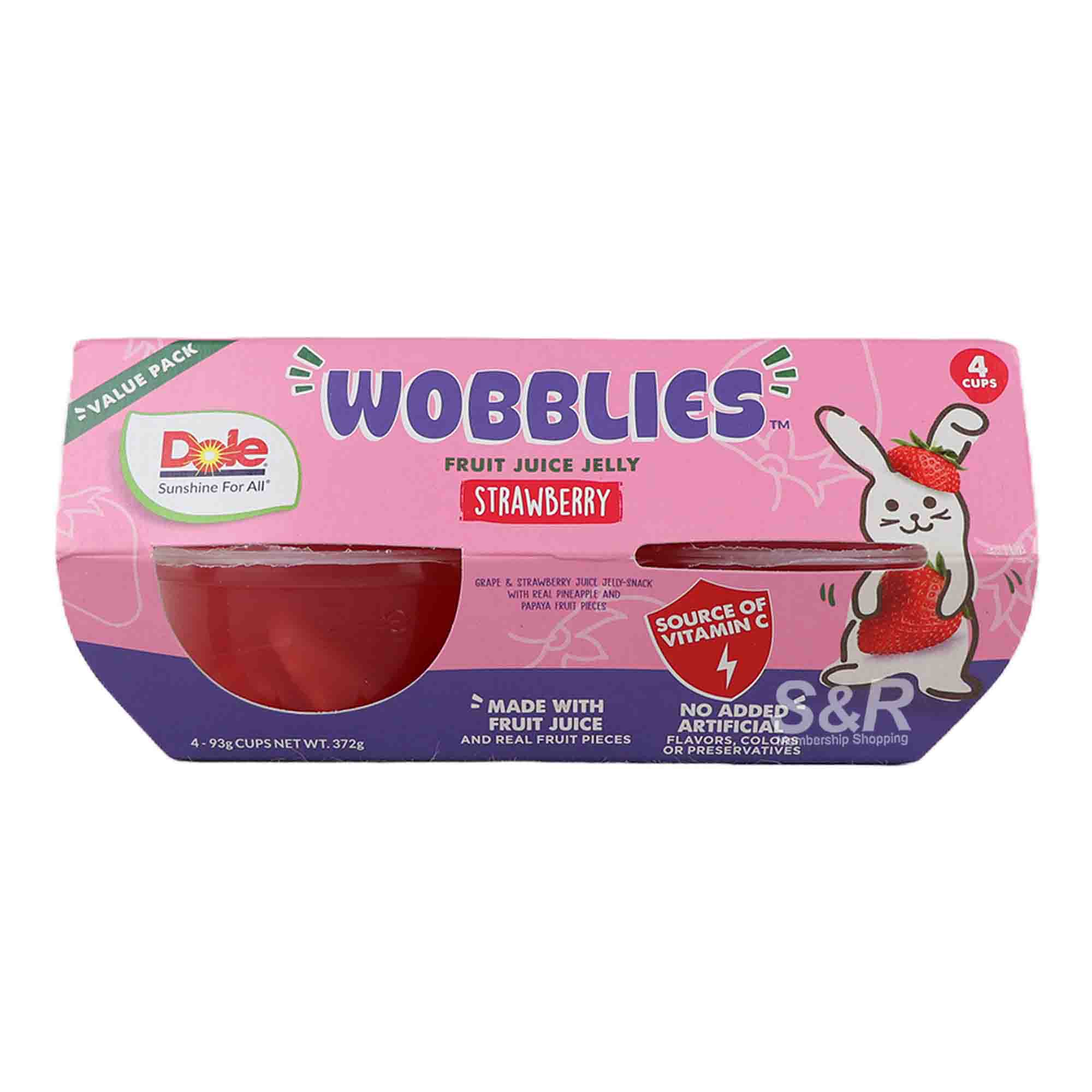 Dole Wobblies Strawberry Fruit Jelly Juice (93g x 4pcs) Dole Wobblies Strawberry Fruit Jelly Juice (93g x 4pcs)